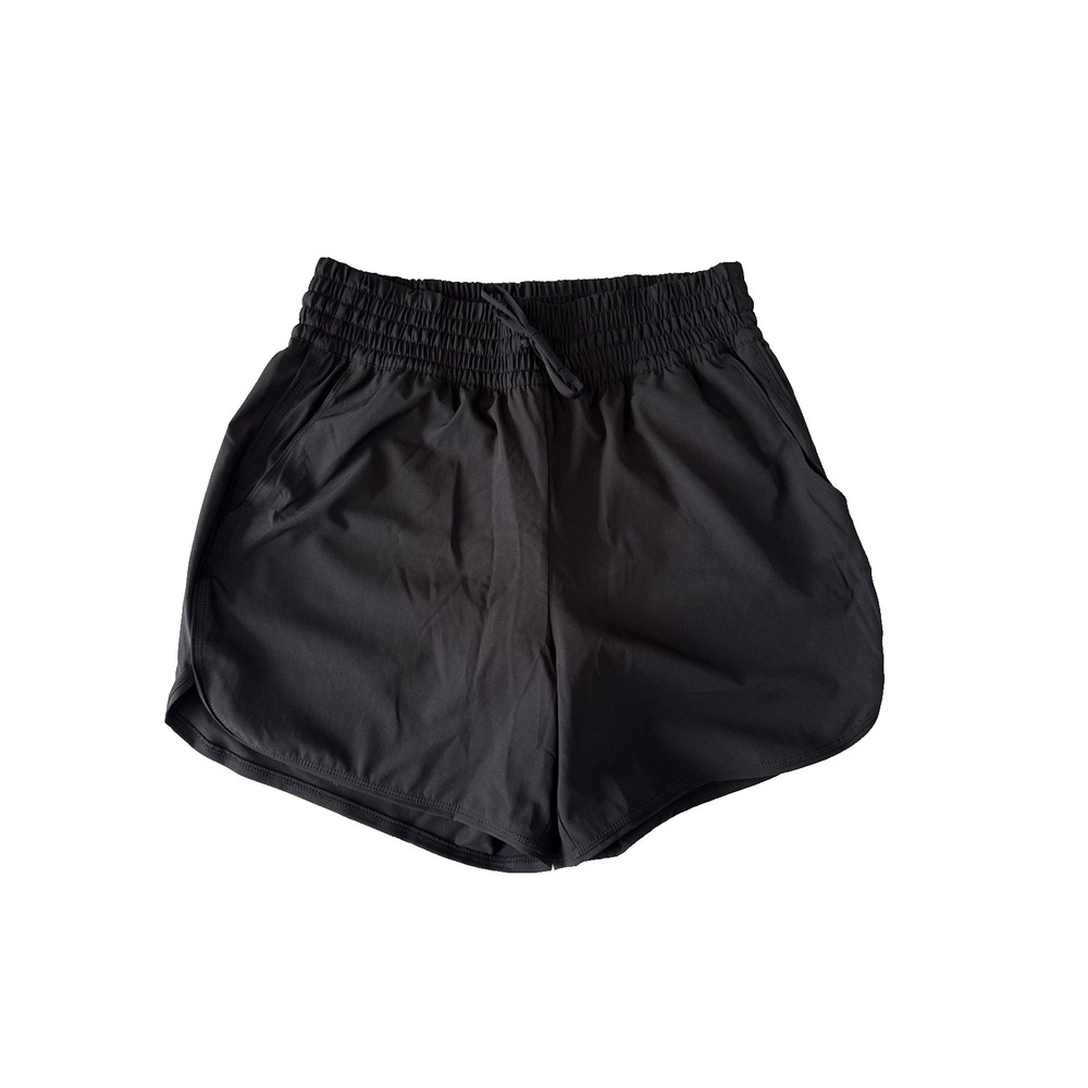 Lands' End Women Swim Shorts M Black Quick Dry Board Cover Up Lined Pockets